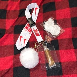 Red and white Nike lanyard